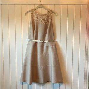 Summer khaki embroidered dress